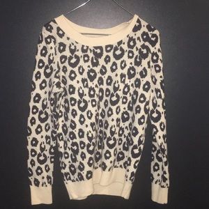 Cream and Navy Leopard Print Sweater From Gap